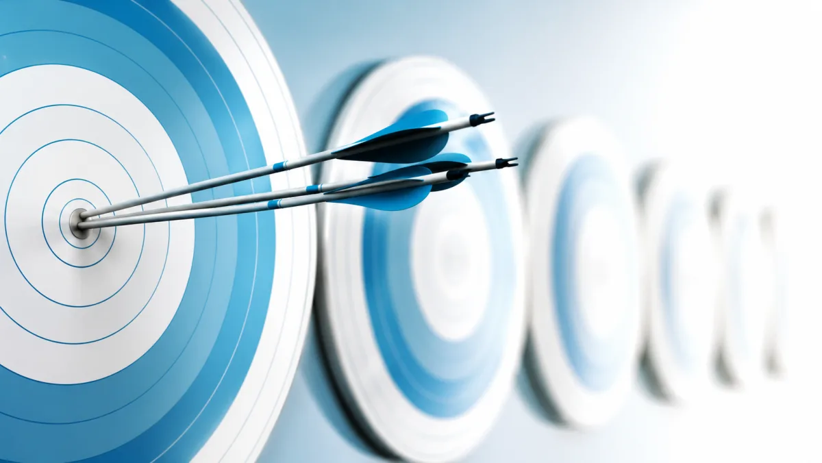 Arrows hitting blue target boards