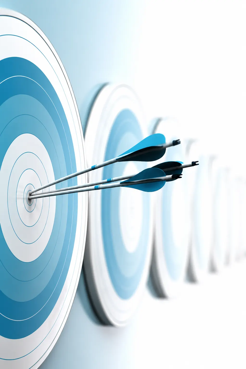 Arrows hitting targets as a metaphor for precise influencer marketing