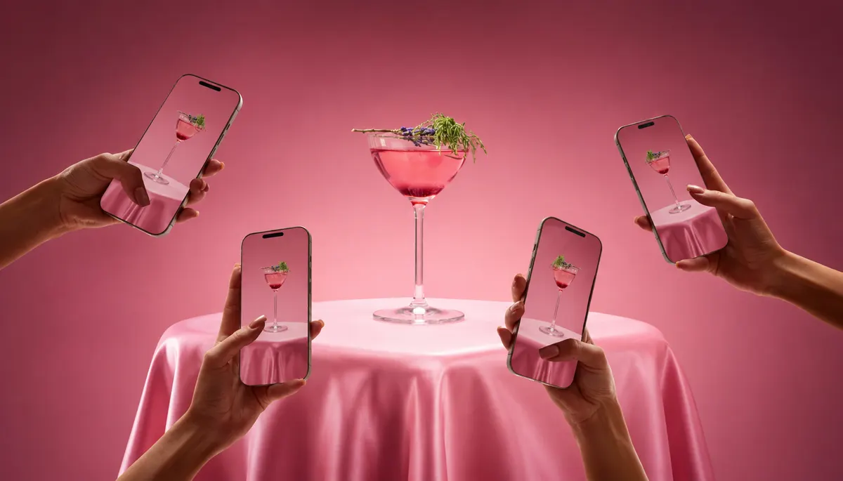 Restaurant content being filmed on phones for an influencer marketing campaign